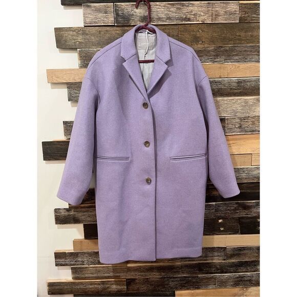 Everlane NWOT Wool Cocoon Coat Lavender Oversize Fit Sz 12 - Picture 3 of 8